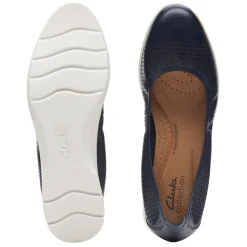 New Clarks Women's , Jenette Ease Flat Navy
