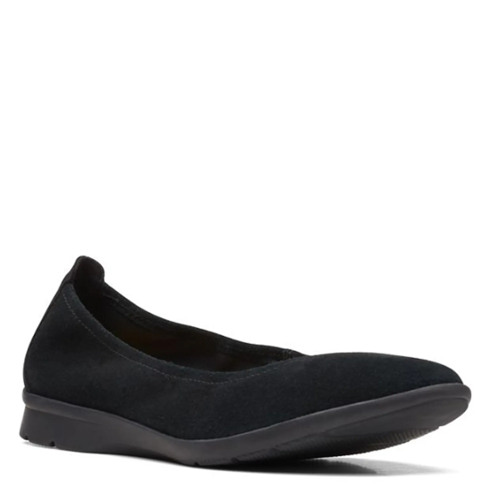 New Clarks Women's , Jenette Ease Flat Black Suede
