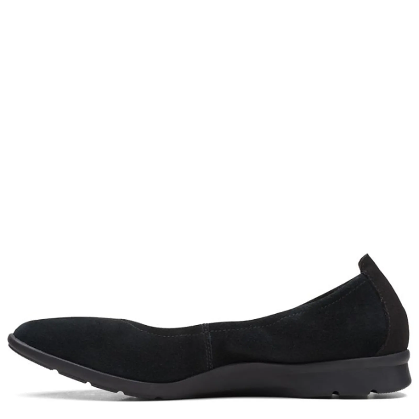 New Clarks Women's , Jenette Ease Flat Black Suede