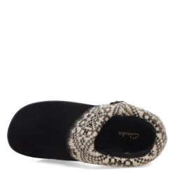New Clarks Women's , Knit Collar Slipper Black