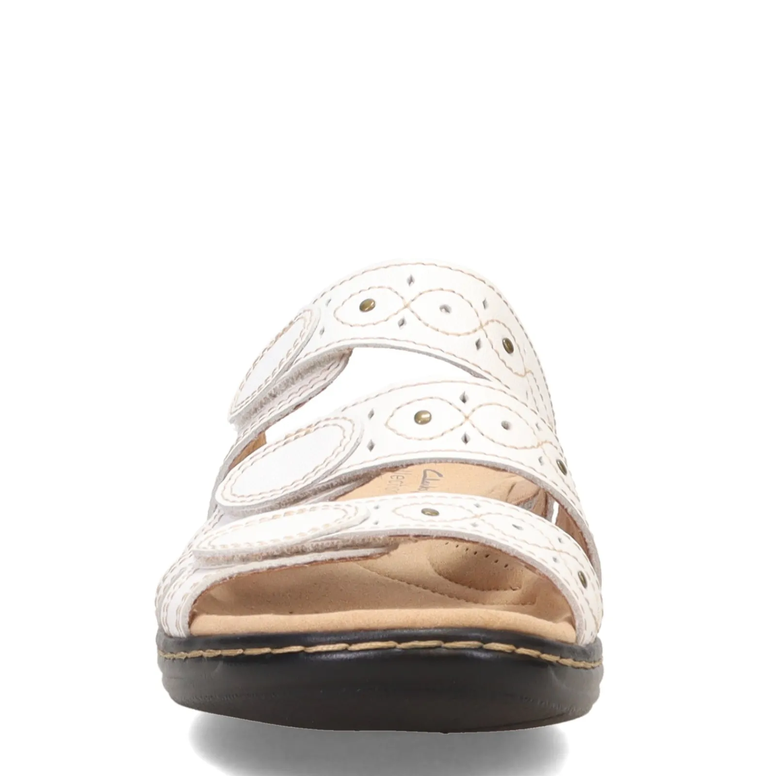 Outlet Clarks Women's , Lesia Cacti Slide Sandals White