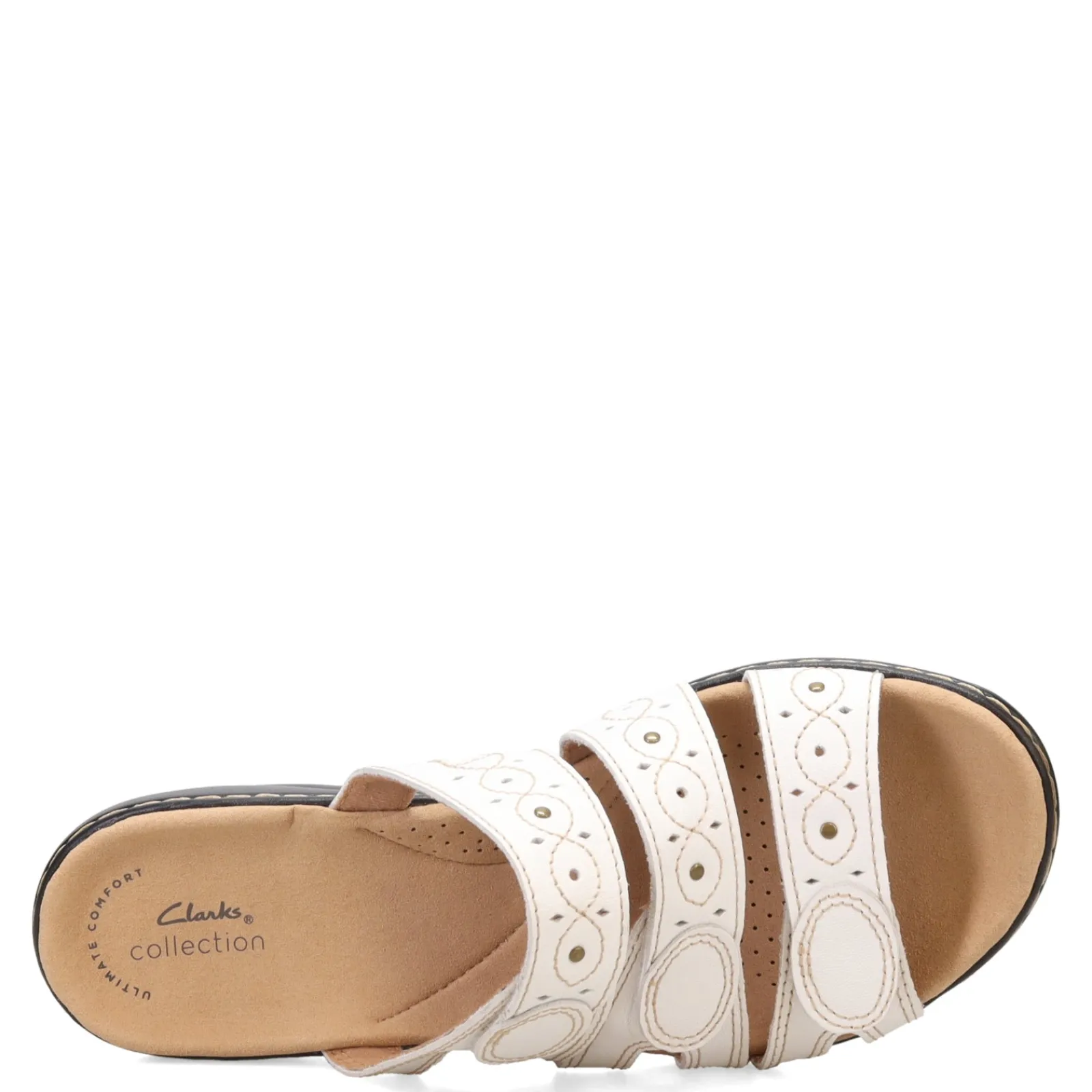 Outlet Clarks Women's , Lesia Cacti Slide Sandals White