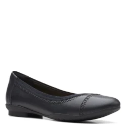 Online Clarks Women's , Sara Bay Flat Black