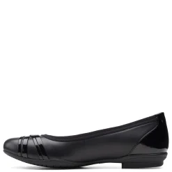 Hot Clarks Women's , Sara Tulip Flat Black