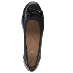 Hot Clarks Women's , Sara Tulip Flat Black