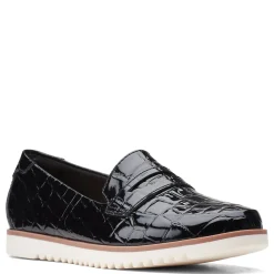Clarks Women's , Serena Terri Slip-On Black Croco Print