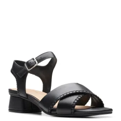 Best Clarks Women's , Serina 35 Cross Sandal Black Leather