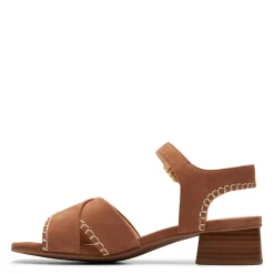 New Clarks Women's , Serina 35 Cross Sandal Tan Suede
