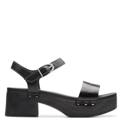 Online Clarks Women's , Sivanne Bay Sandal Black Interest Leather