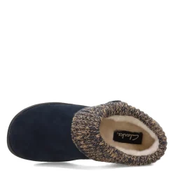 Discount Clarks Women's , Sweater Collar Slipper Clog Navy