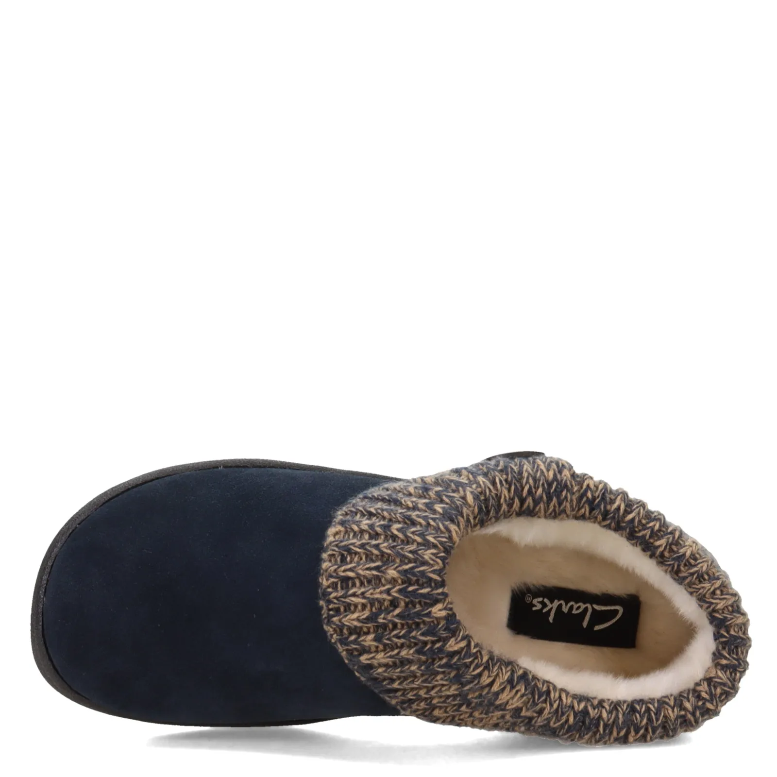 Discount Clarks Women's , Sweater Collar Slipper Clog Navy