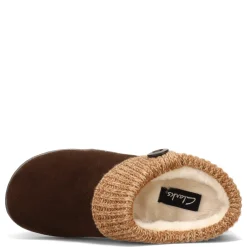 Online Green Market Services Co Inc Women's Clarks, Sweater Collar Slipper Mocha