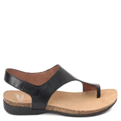 Best Dansko Women's , Reece Thong Sandals Black Waxy Burnished