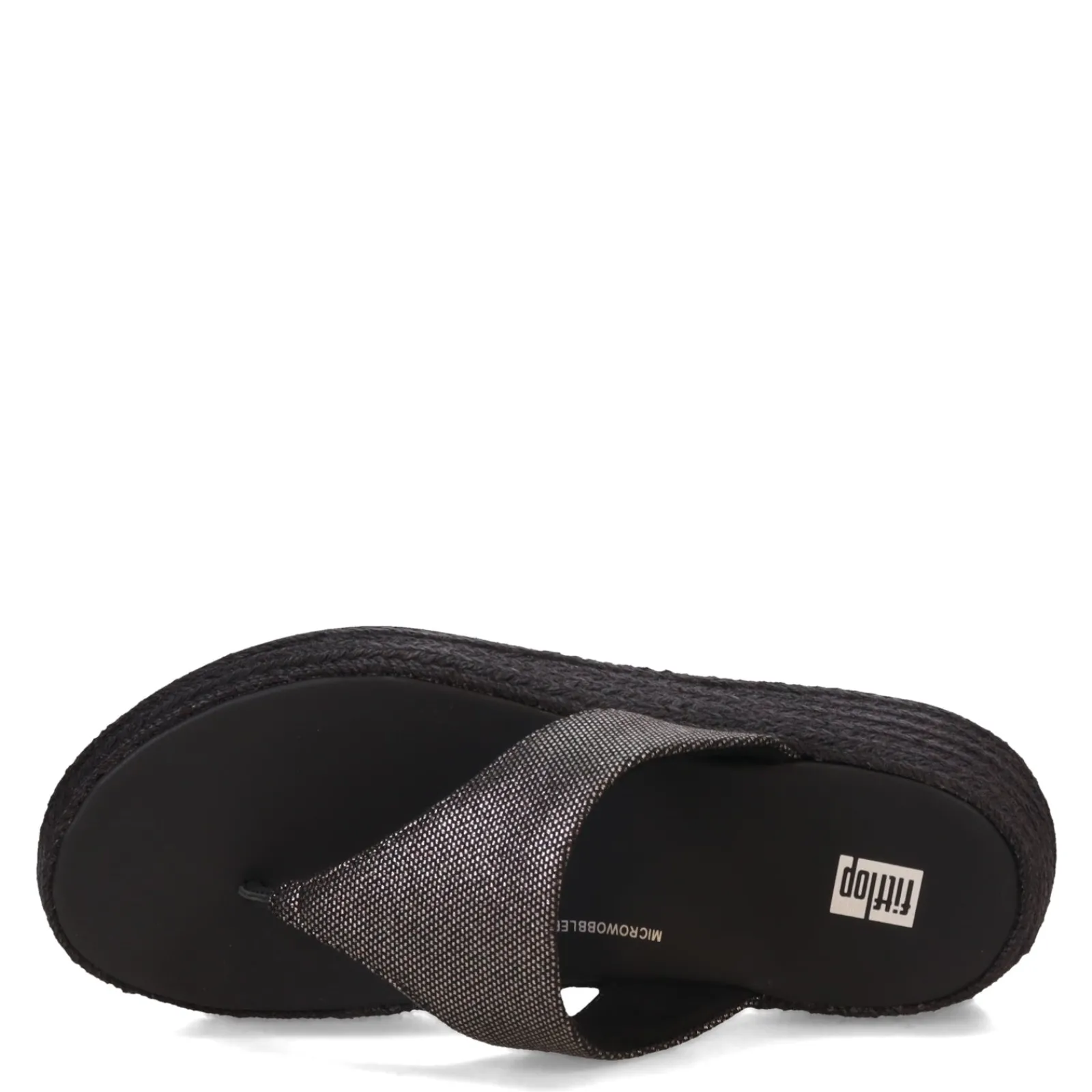 Clearance FitFlop Women's , F-Mode Espadrille Glitz Thong Sandal Black