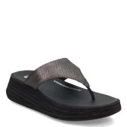 Outlet FitFlop Women's , F-Mode Espadrille Glitz Thong Sandal Black