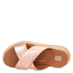 New FitFlop Women's , F-Mode Flatform Cross Slide Rose Gold