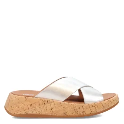 Online FitFlop Women's , F-Mode Flatform Cross Slide Silver