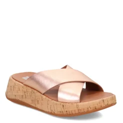 FitFlop Women's , F-Mode Flatform Cross Slide Rose Gold