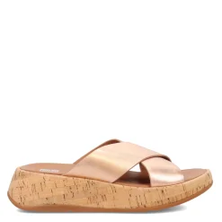 FitFlop Women's , F-Mode Flatform Cross Slide Rose Gold