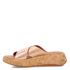 FitFlop Women's , F-Mode Flatform Cross Slide Rose Gold