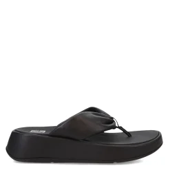 Online FitFlop Women's , F-Mode Leather-Twist Toe-Post Sandal Black