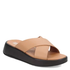 Women's , F-Mode Luxe Leather Flatform Cross Slide-FitFlop Clearance