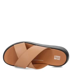 Women's , F-Mode Luxe Leather Flatform Cross Slide-FitFlop Clearance