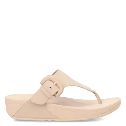 Outlet FitFlop Women's , Lulu Covered Buckle Thong Sandal Beige