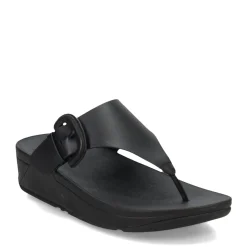 Clearance FitFlop Women's , Lulu Covered Buckle Thong Sandal Black
