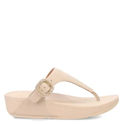 Outlet FitFlop Women's , Lulu Crystal Buckle Thong Sandal Beige