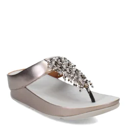 Outlet FitFlop Women's , Rumba Beaded Metallic Toe-Post Sandal Pewter
