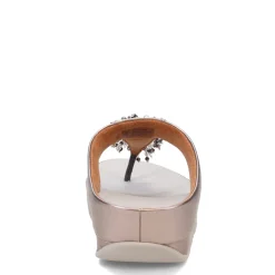 Outlet FitFlop Women's , Rumba Beaded Metallic Toe-Post Sandal Pewter