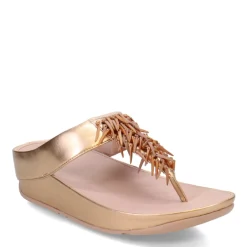 New FitFlop Women's , Rumba Beaded Metallic Toe-Post Sandal Rose Gold