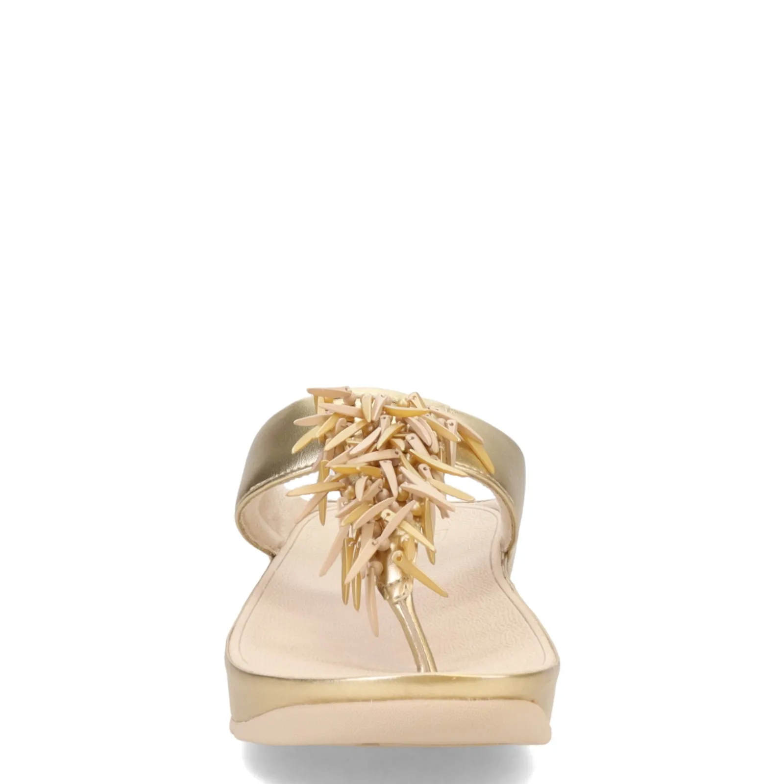 Sale FitFlop Women's , Rumba Beaded Metallic Toe-Post Sandal Platinum