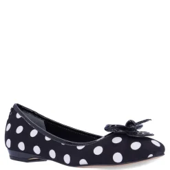 Best J Renee Women's , Edie Flat Black/White Polka Dot