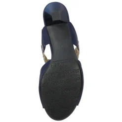Discount J Renee Women's , Francie Sandal Navy Satin