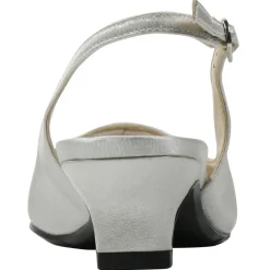 J Renee Women's , Jenvey Sandal Silver Satin