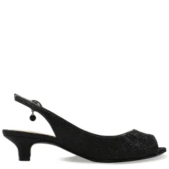 J Renee Women's , Jenvey Sandal Black Glitter