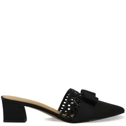J Renee Women's , Randa Mule Black Satin