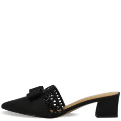 J Renee Women's , Randa Mule Black Satin