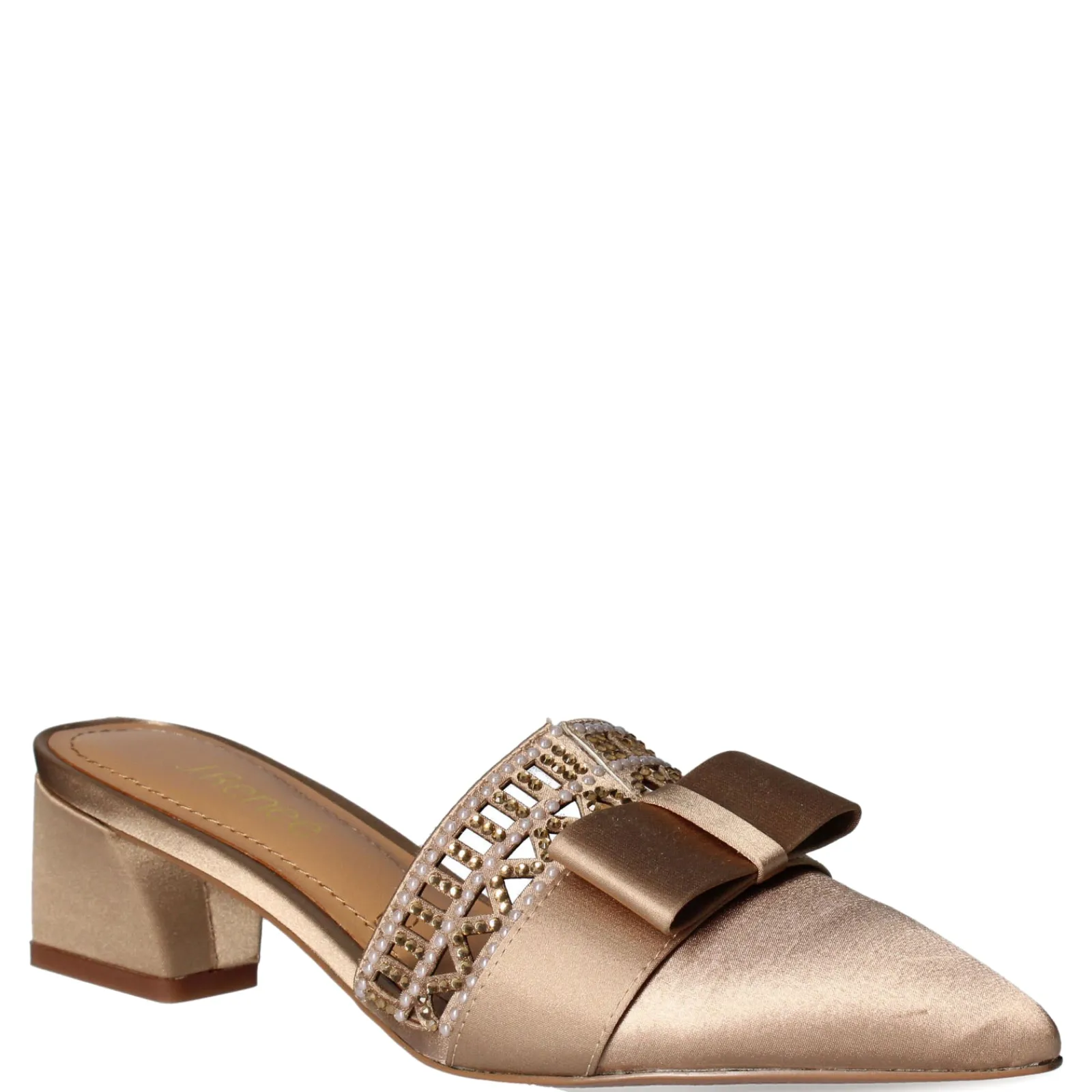 Discount J Renee Women's , Randa Mule Beige Satin