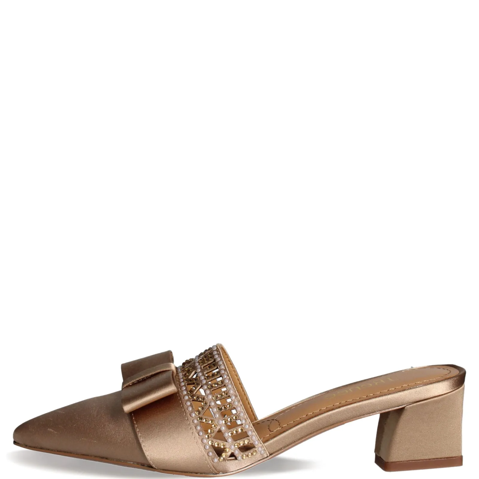 Discount J Renee Women's , Randa Mule Beige Satin