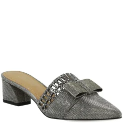 Discount J Renee Women's , Randa Mule Pewter Glitter