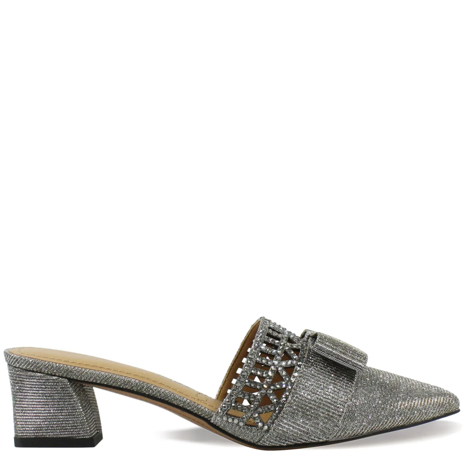 Discount J Renee Women's , Randa Mule Pewter Glitter