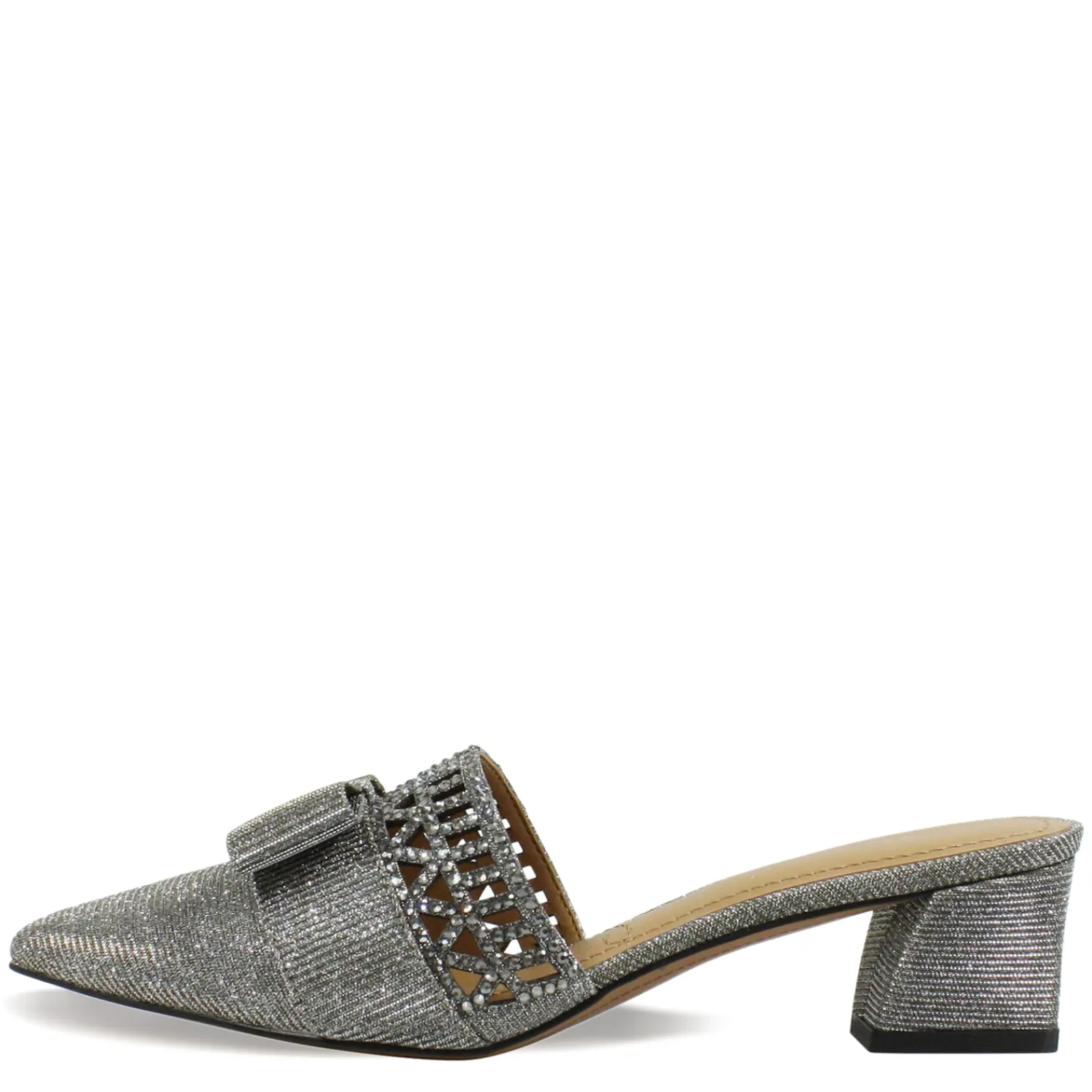 Discount J Renee Women's , Randa Mule Pewter Glitter