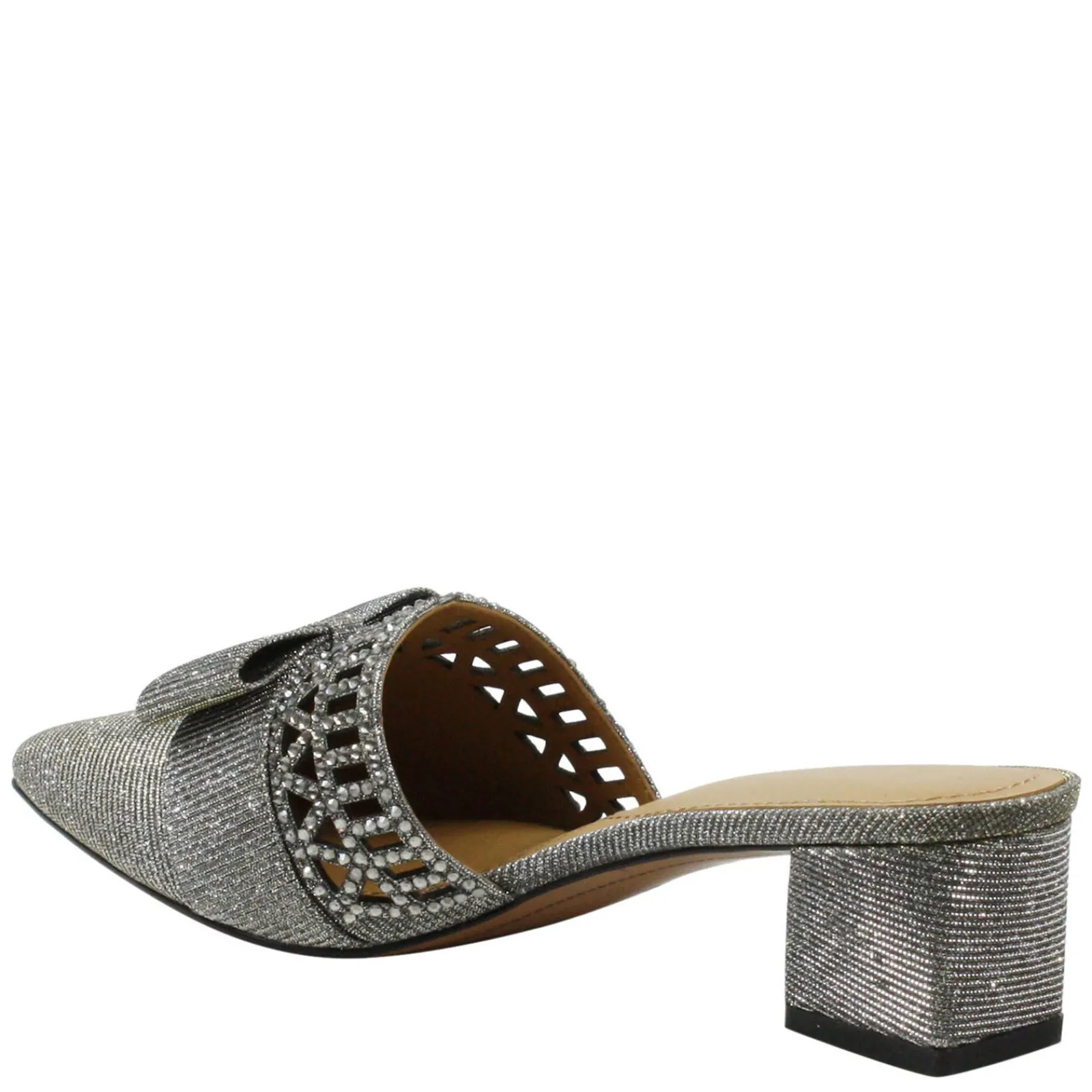 Discount J Renee Women's , Randa Mule Pewter Glitter