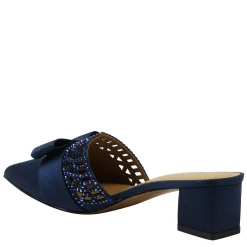 Sale J Renee Women's , Randa Mule Navy Satin