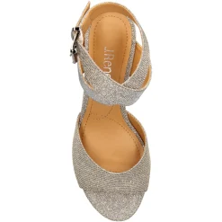 J Renee Women's , Soncino Sandal Pewter Glitter