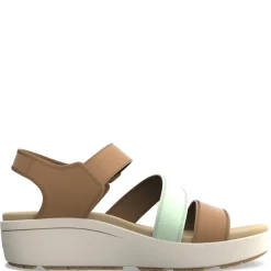 Outlet KEEN Women's , Elle City Backstrap Sandal Natural/Aqua