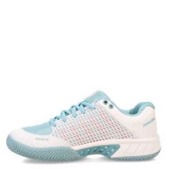 Best K-Swiss Women's , Express Light Pickleball Shoe White/Nile Blue/Desert Flower